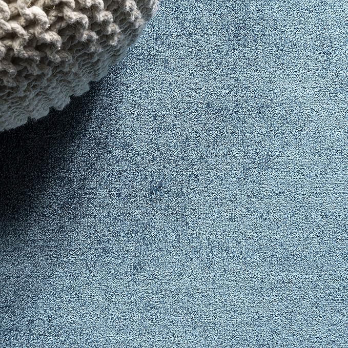 JONATHAN Y Haze Solid Low-Pile Turquoise 8' Round Indoor Area Rug, Coastal,Bohemian,Minimalist,Classic, Easy-Cleaning for Living Room,Bedroom,Kitchen,Pet Friendly,Non-Shedding (SEU100H-8R)