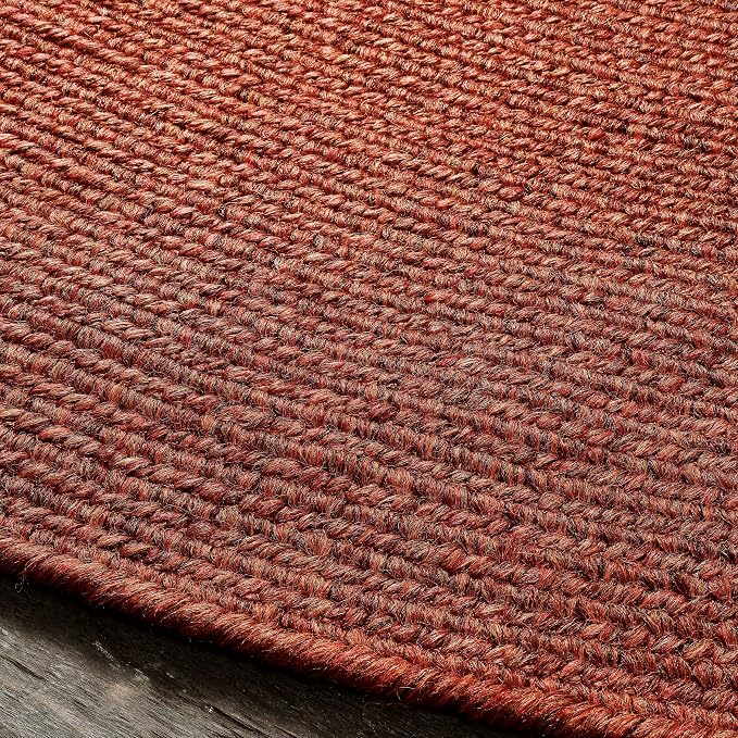 Superior Jute Oval Indoor Area Rug, Brick, 4' x 6' Oval