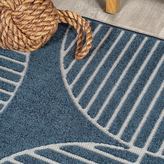 JONATHAN Y Nordby High-Low Arch Striped Navy/Cream Indoor/Outdoor Area Rug, 3x5, Contemporary, Bohemian, Transitional for Bedroom,Kitchen,Living Room,Non Shedding,Easy-Washing (SCN104A-3)