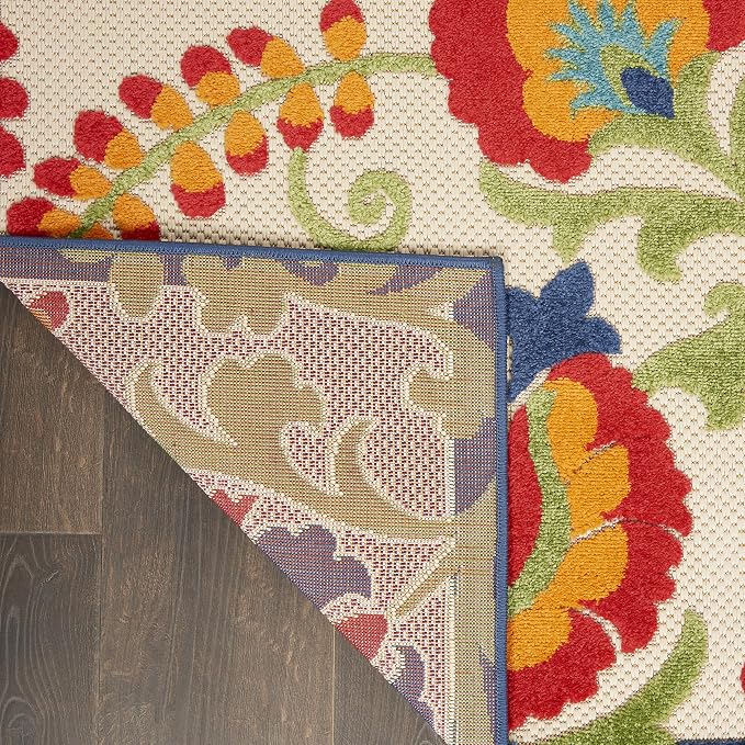 Nourison Home Aloha Multicolor 2'3" x 8' Area Rug - Easy Clean, Non Shedding, Bed Room, Living Room, Dining Room, Kitchen (8' Runner)