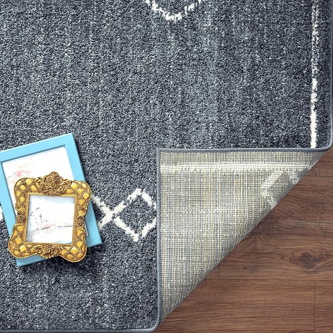 LUXE WEAVERS Daphnes Anthracite 9x12 Boho Moroccan Geometric Area Rug 2735