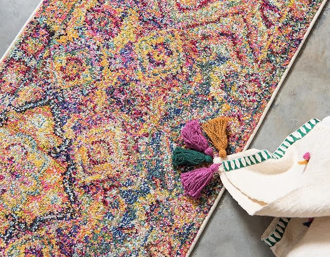 Unique Loom Monterey Collection Area Rug - Aztec (2' 2" x 6' 1" Runner Multi/Blue)