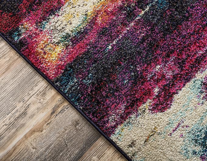 Unique Loom Chromatic Collection Modern Colorful & Vibrant Abstract Area Rug For Any Home Décor (10' 6 x 16' 5 Rectangular, Multi/ Light Blue)