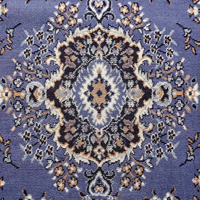 Home Dynamix Premium Sakarya Traditional Medallion Border Area Rug, Country Blue, 9'2"x12'5" Rectangle