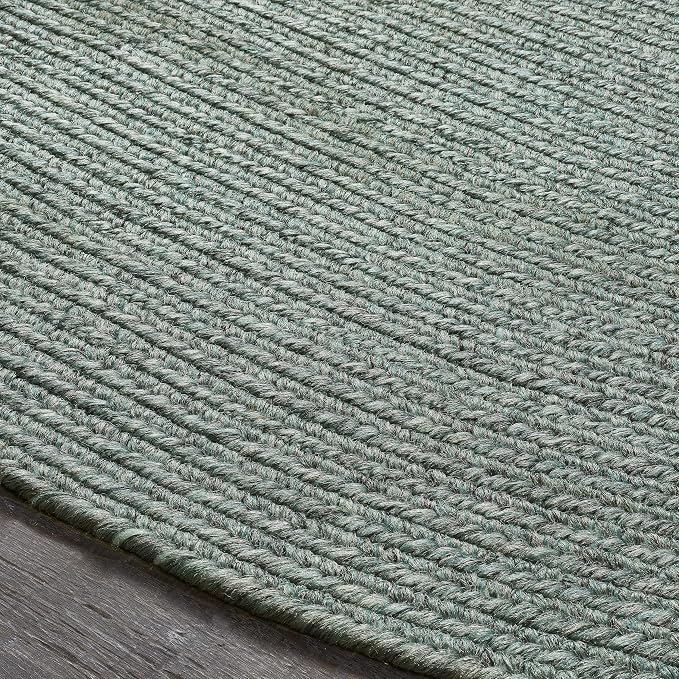 Superior Jute Oval Indoor Runner Rug, Lagoon Breeze