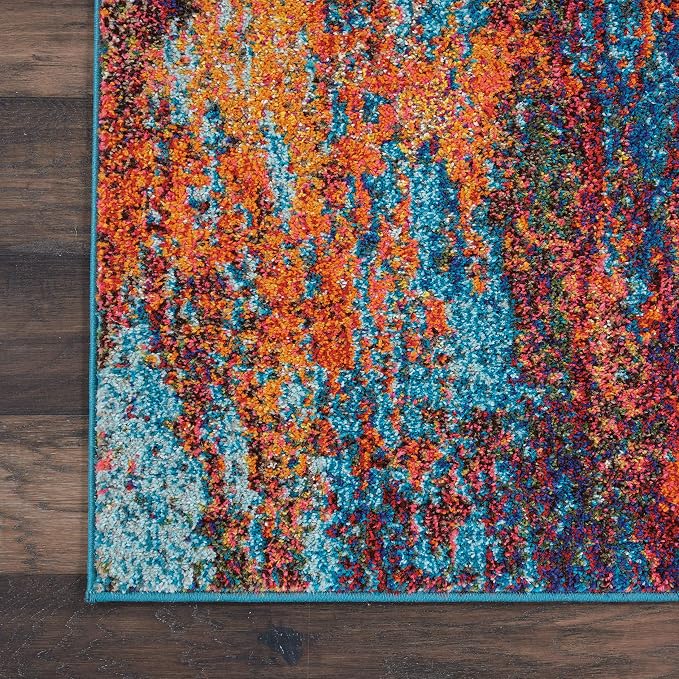 Nourison Home Celestial Atlantic 3' x 5' Area Rug - Easy Clean, Non Shedding, Bed Room, Living Room, Dining Room, Kitchen (3' x 5')