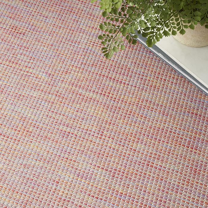Nourison Home Positano Rainbow 6' x Round Area Rug - Easy Clean, Non Shedding, Bed Room, Living Room, Dining Room, Kitchen (6' x Round)