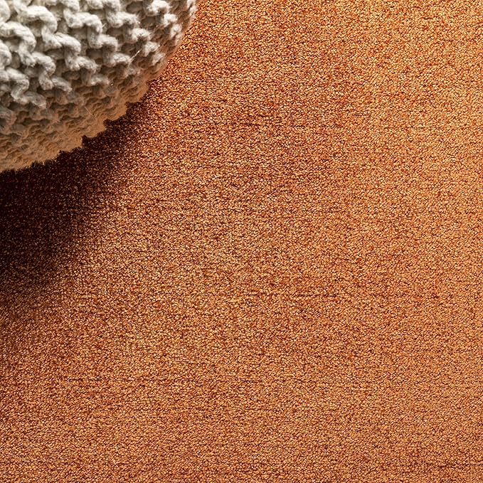 JONATHAN Y Haze Solid Low-Pile Orange Indoor Area Rug 5x8, Coastal,Bohemian,Minimalist,Classic, Easy-Cleaning for Living Room,Bedroom,Kitchen,Pet Friendly,Non-Shedding (SEU100M-5)