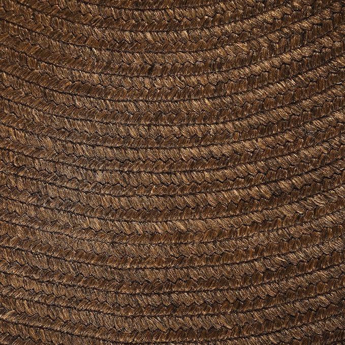 Superior Indoor/Outdoor Area Rug, Reversible Braided Floor Decor for Living Room, Kitchen, Patio, Front Porch, Modern Boho Farmhouse Rugs, Hardwood, Bedroom Accessories, 4' Round, Cocoa
