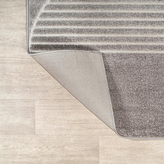 JONATHAN Y Nordby High-Low Arch Striped Gray/Cream Indoor/Outdoor Area Rug, 4x6, Contemporary, Bohemian, Transitional for Bedroom,Kitchen,Living Room,Non Shedding (SCN104C-4)