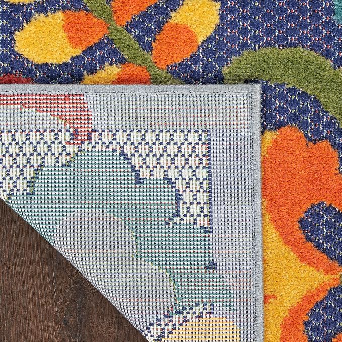 Nourison Home Aloha Navy Multicolor 5'3" x 7'5" Area Rug - Easy Clean, Non Shedding, Bed Room, Living Room, Dining Room, Kitchen (5' x 8')